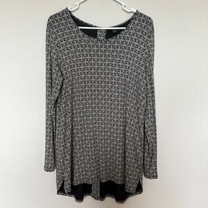 J.Jill Wearever Collection Womens Top Small Black Long Sleeve Button-Back Tunic